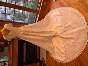 Mon Cheri Ivory Satin Lace Short Sleeve Wedding Gown Bridal Dress Plus Size 18W